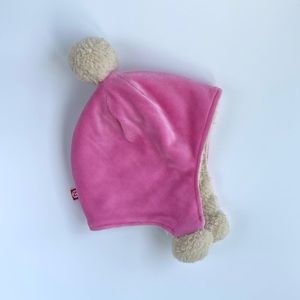 Zutano Velour Pom Pom Hat 2T Hot Pink